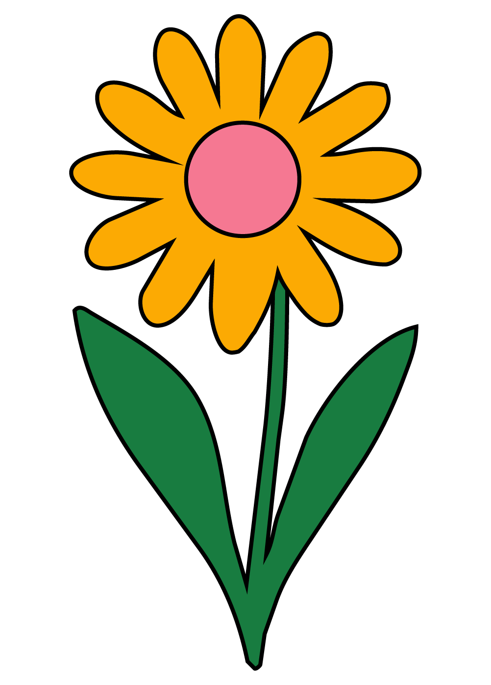 An illustration of a yellow flower with a pink center and green leaves symbolizing the countercultural ideal of making beauty out of nothing.