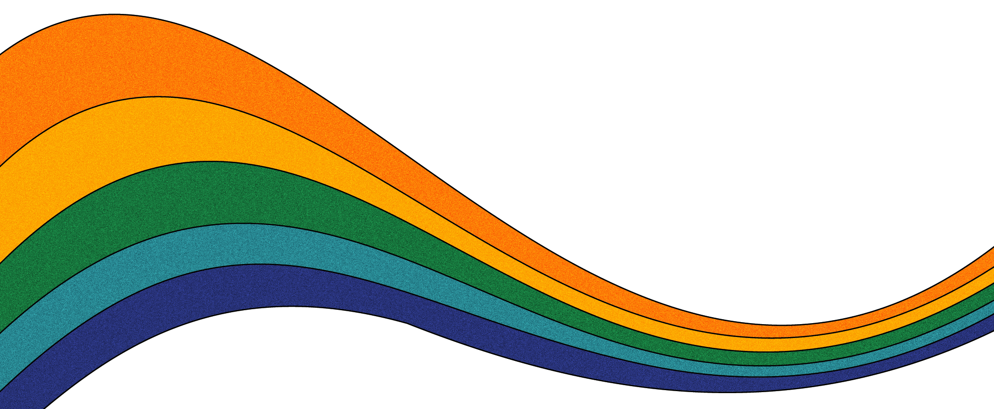 A colorful rainbow-colored abstract shape symbolizing the exploration of free love, anarchism, and radical politics.