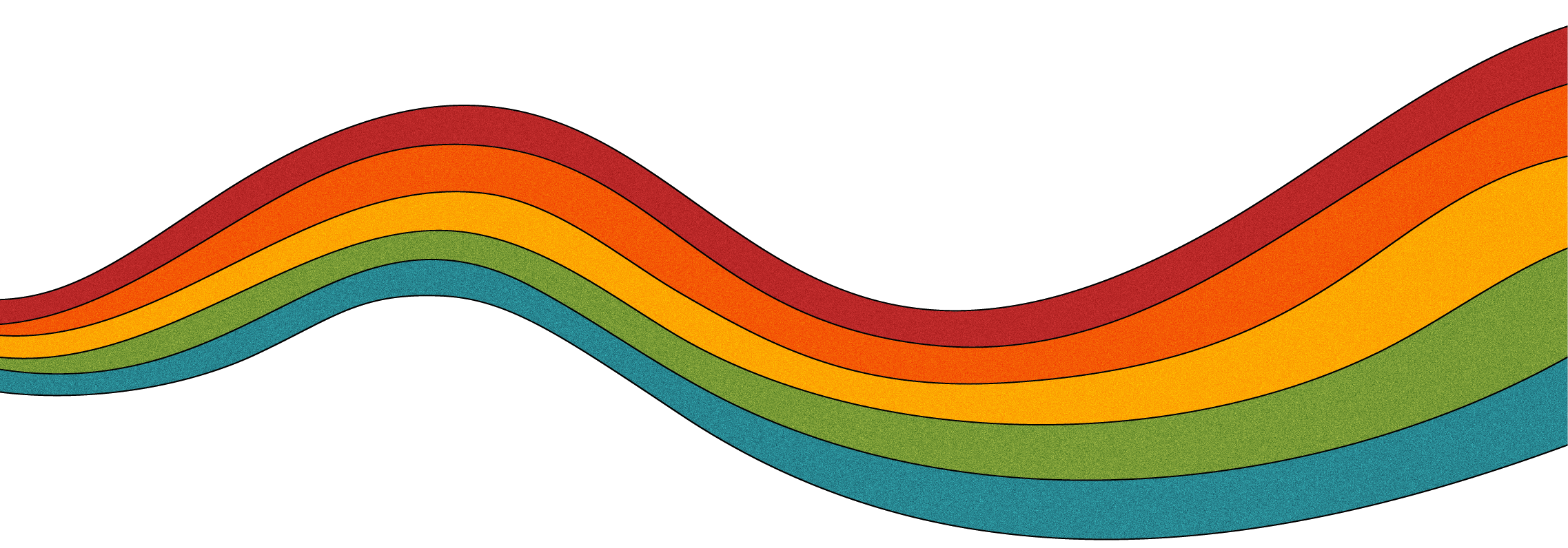 Colorful, waving rainbow that captures the exuberance and aliveness of bohemianism.