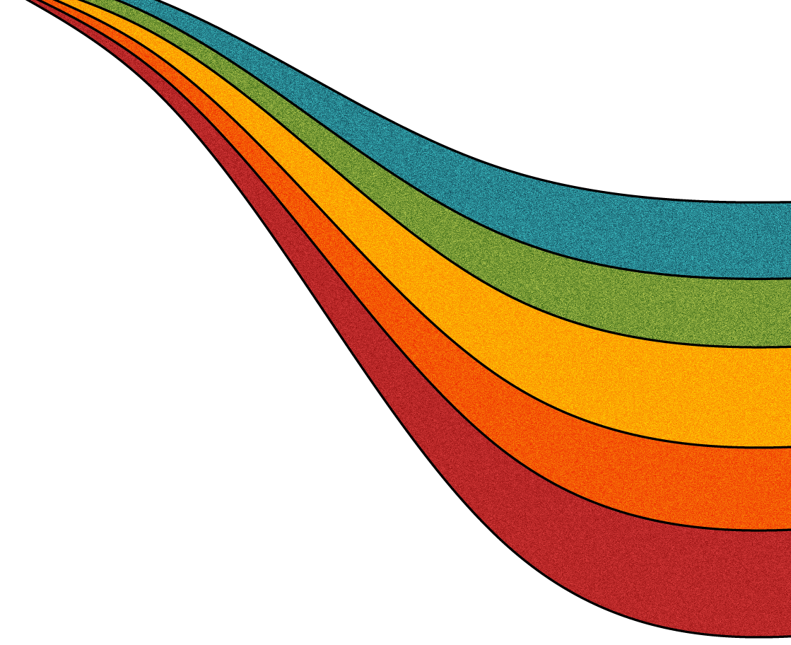 A branded rainbow reflecting the road to bohemia.