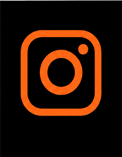 Instagram icon in MANKIND orange on a black background