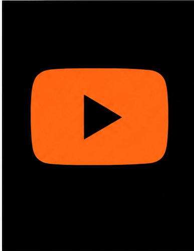 YouTube icon in MANKIND orange on a black background