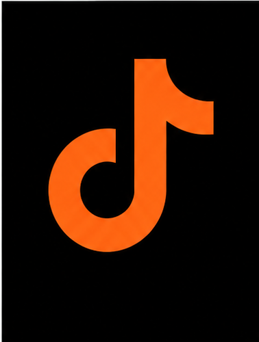 TikTok icon in MANKIND orange on a black background