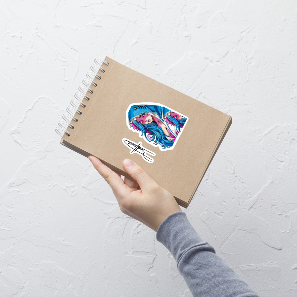 Shark Girl Bubble-free stickers
