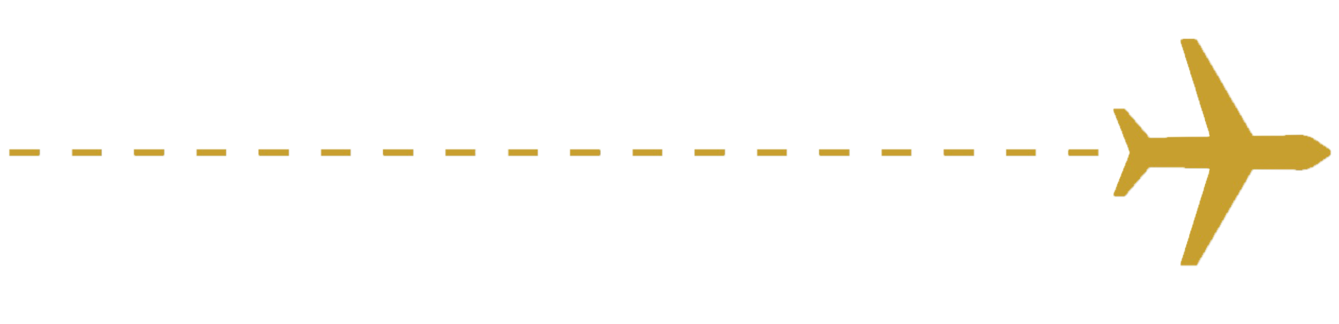 Diagram of an airplane flying along a dotted line track, with an arrow pointing forward.