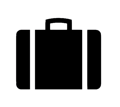 Travel luggage icon representing flight attendant packing and preparation.