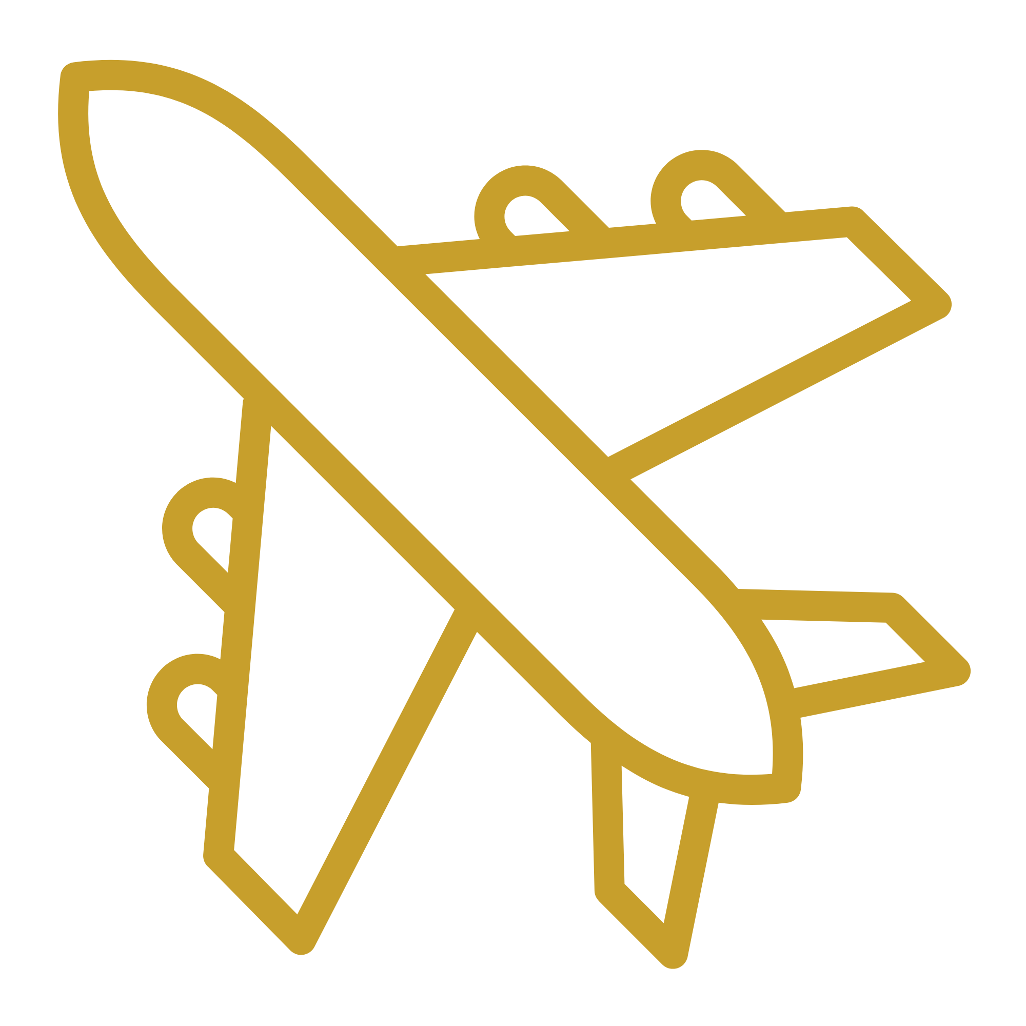 A gold outline of a paper or document on a stand