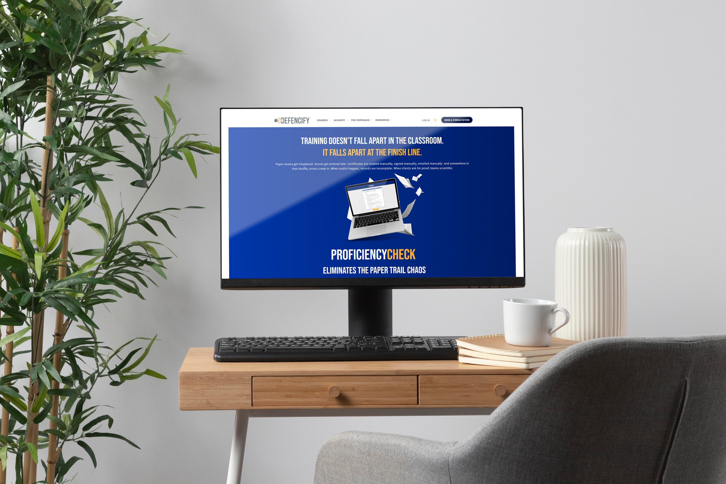 Proficiency Check Defencify Landing Page