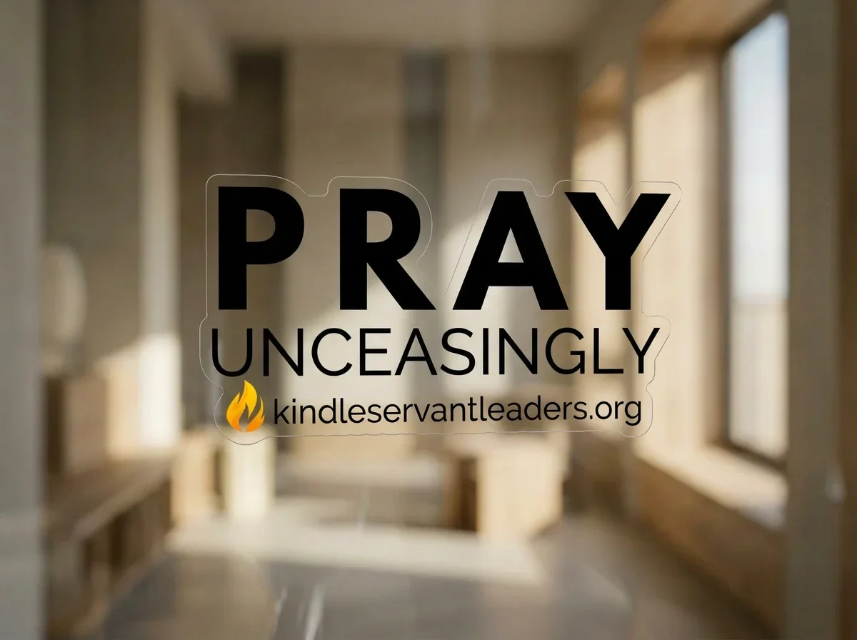 Sticker (3x3 clear diecut, black lettering, Pray Unceasingly