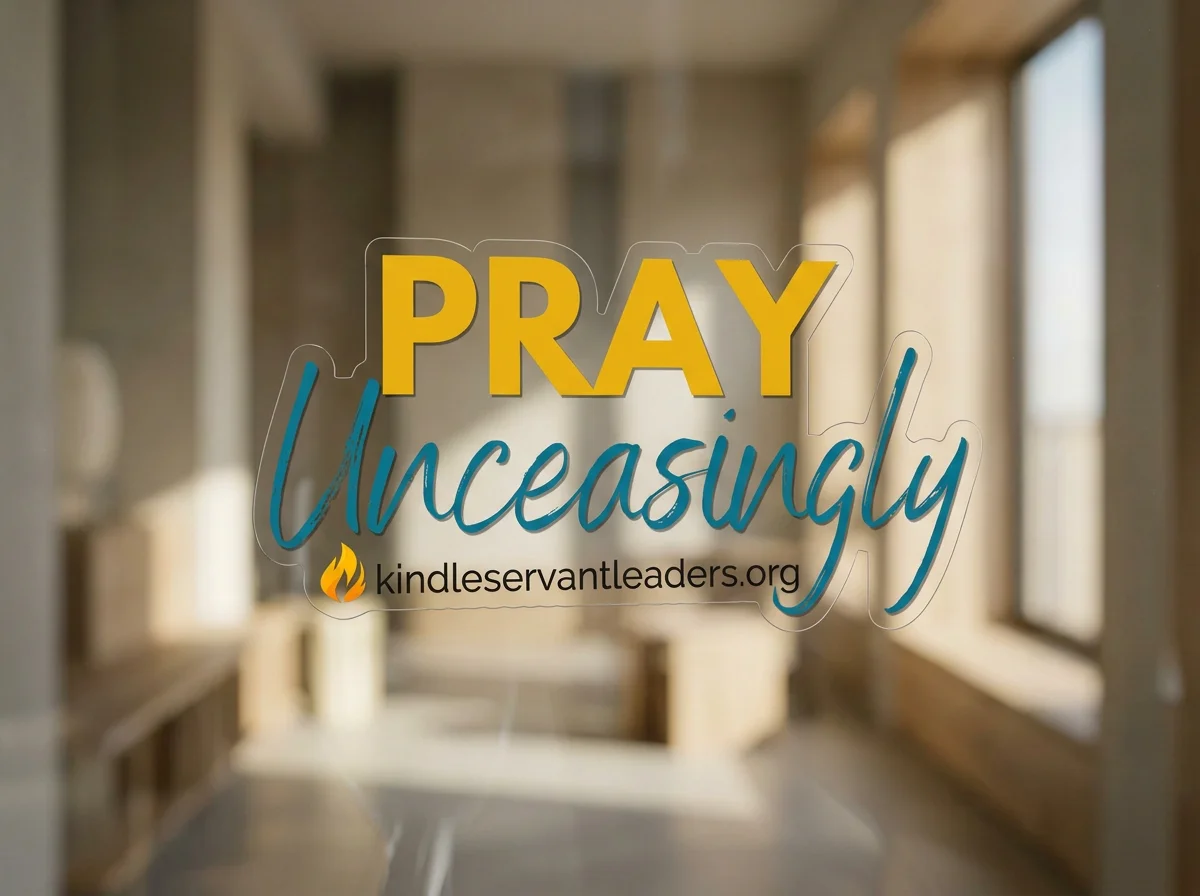 Sticker (3x3 clear diecut, color lettering, Pray Unceasingly)