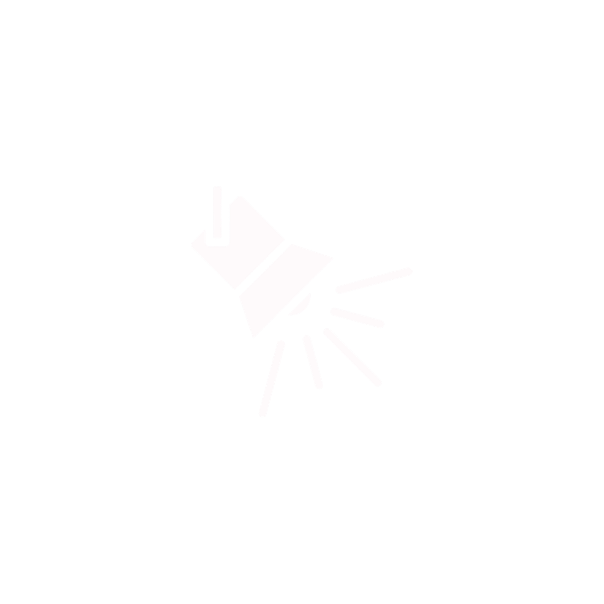 Outline drawing of a flashlight shining light on a surface.