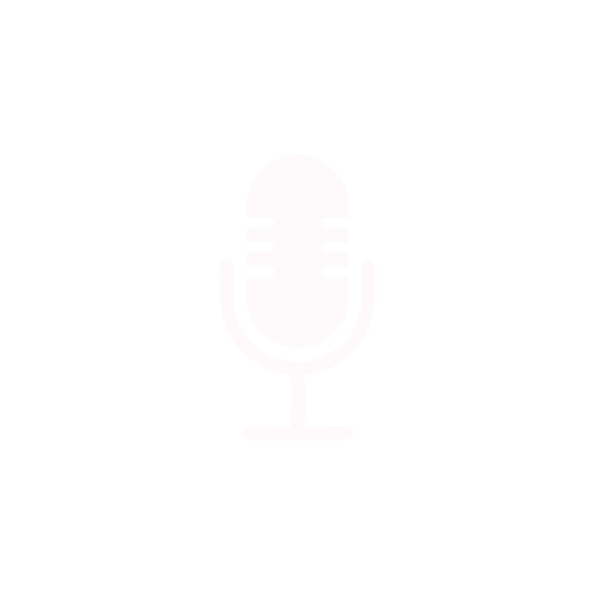 Black background with white microphone icon in the center.