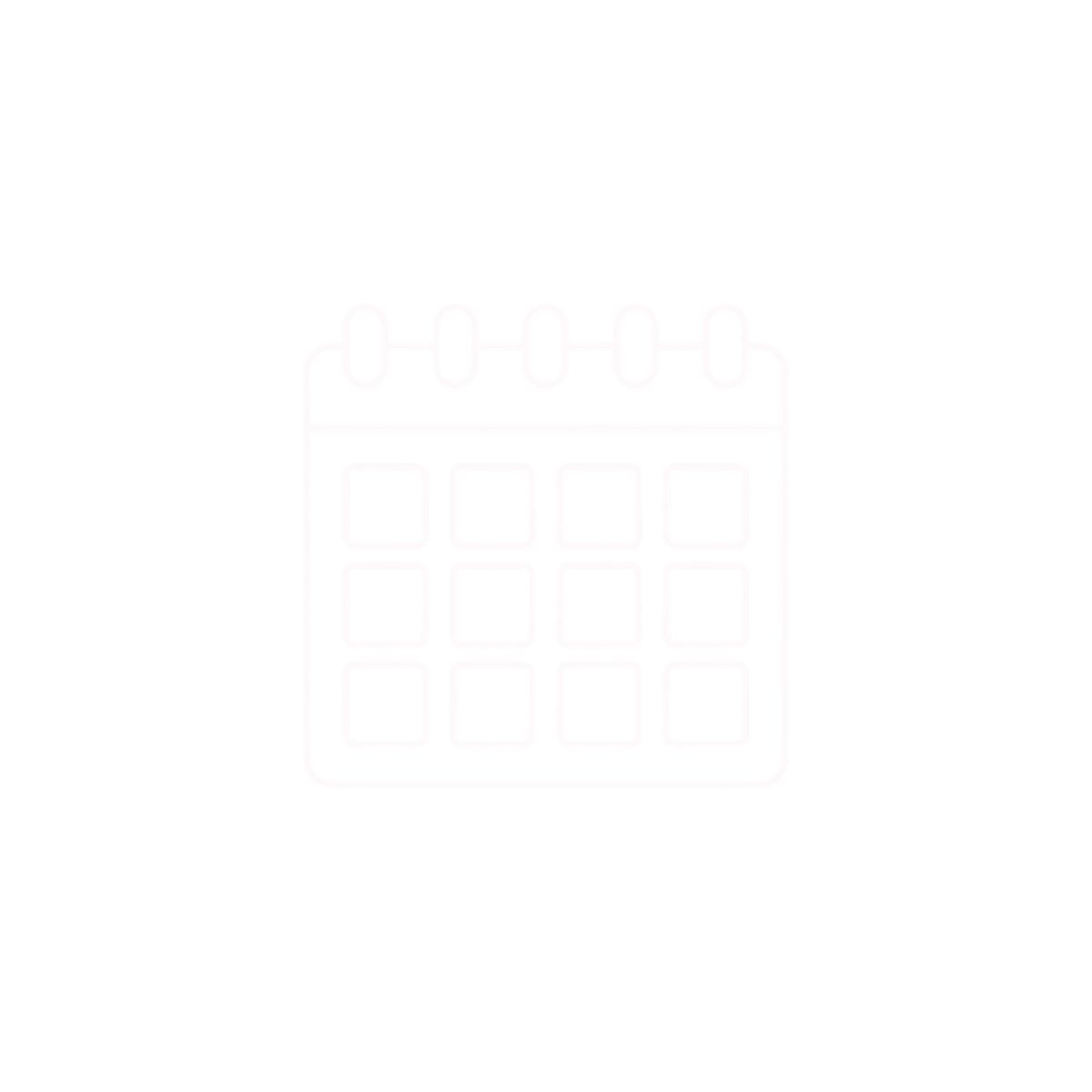 Line drawing of a calendar icon on a black background.