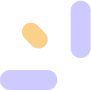 Abstract digital art with beige, purple, and black shapes on a dark background.