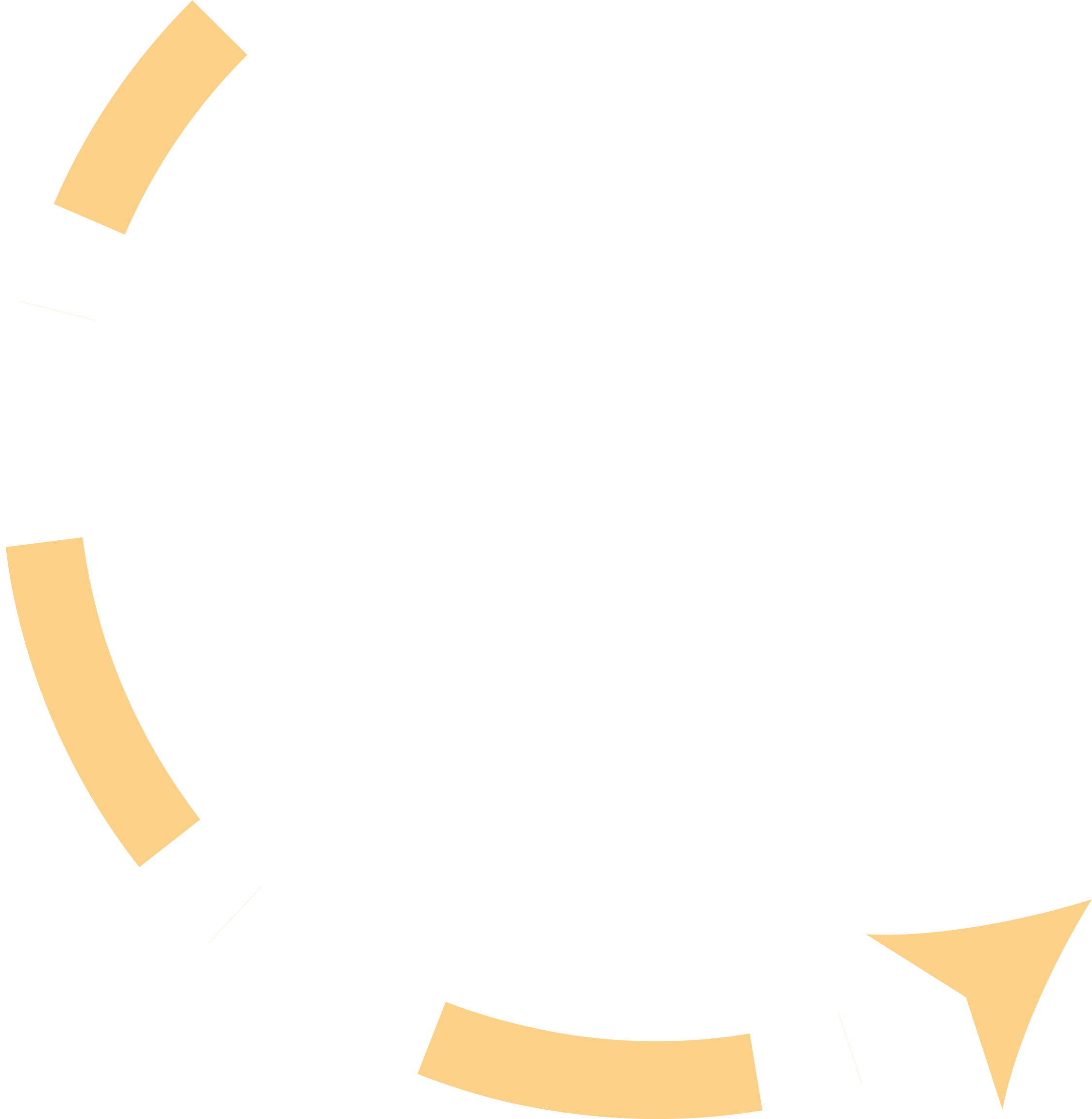 Abstract graphic with a large black circle, beige curved and angular shapes, and small beige lines on a black background.