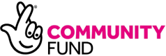 Text reading 'COMMUNITY' in large pink letters on a black background.
