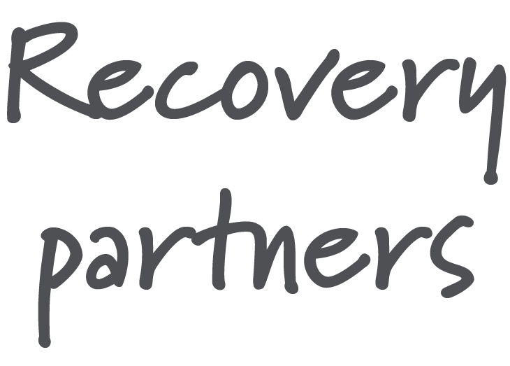 Text that says "Recovery partners" in handwritten-style font.