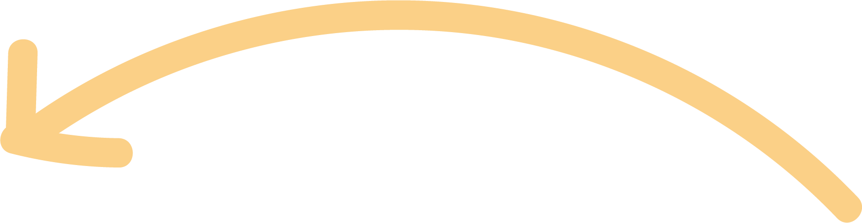 A curved arrow pointing to the left in a yellow colour.