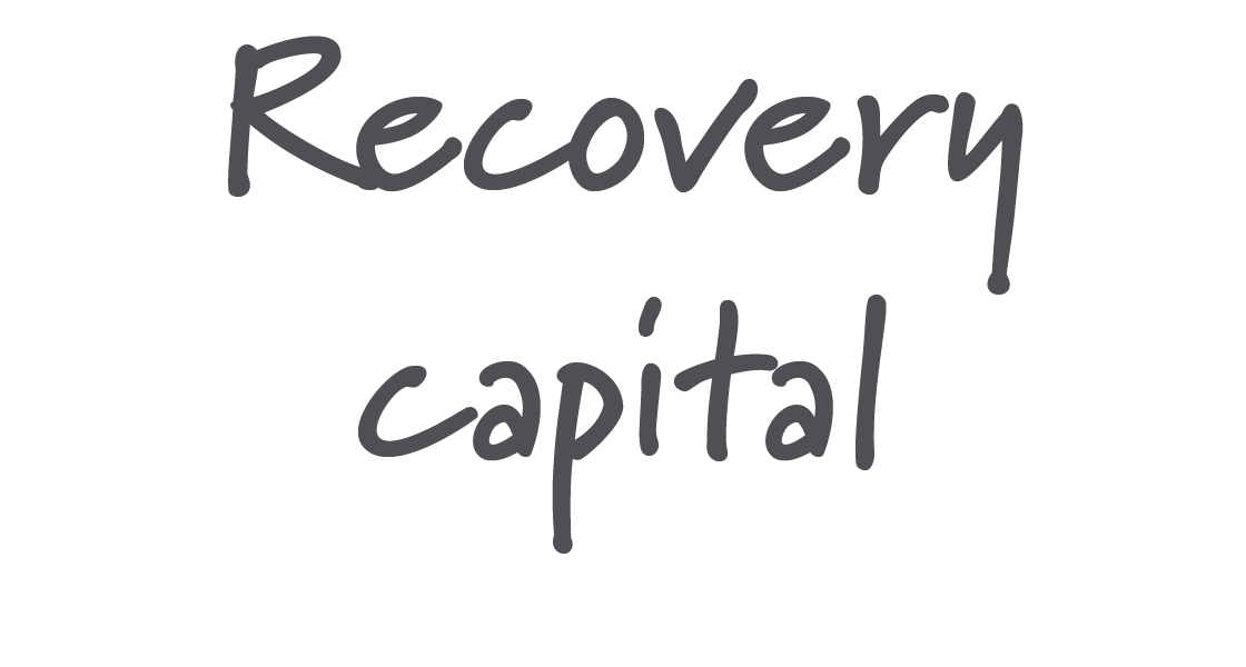 The image contains the words 'Recovery Capital' written in large, dark gray handwritten-style font on a plain white background.