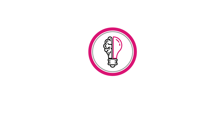 Logo with a light bulb illustration featuring a brain and a brain in a split design, with the word 'ELEVIVE' below in bold white letters on a black background.