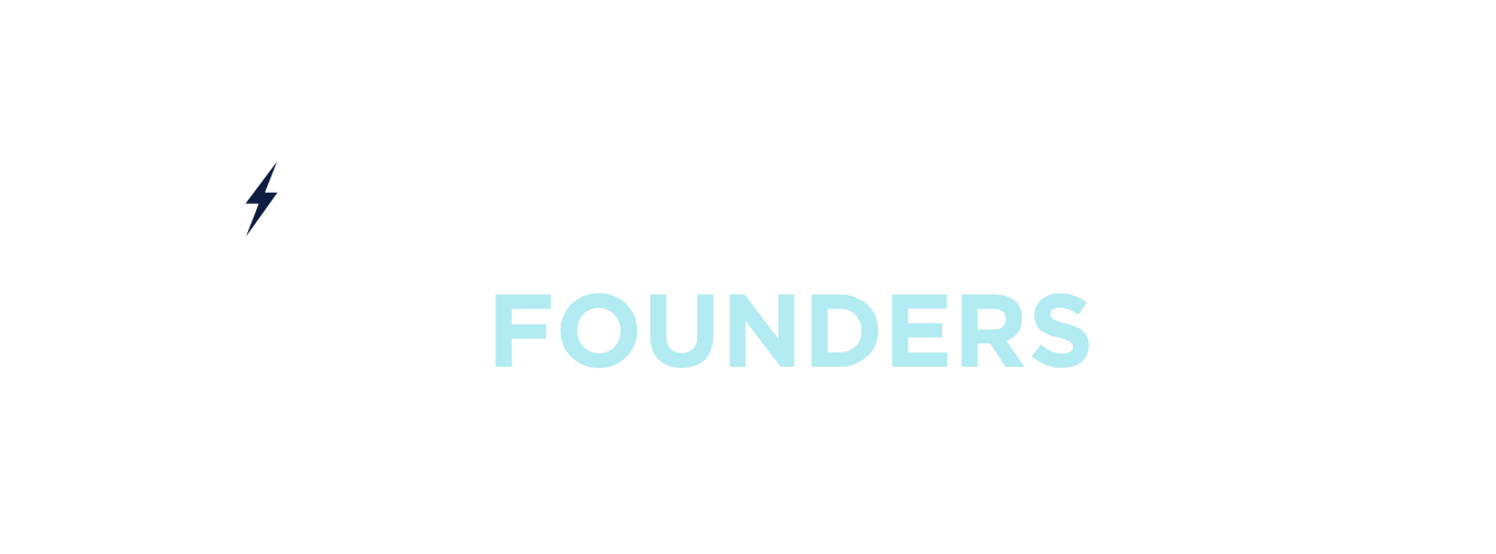Logo for Private Coaching Founders featuring two figures with a lightbulb and lightning bolt symbol, with the words 'Private Coaching Founders' in black and light blue text.