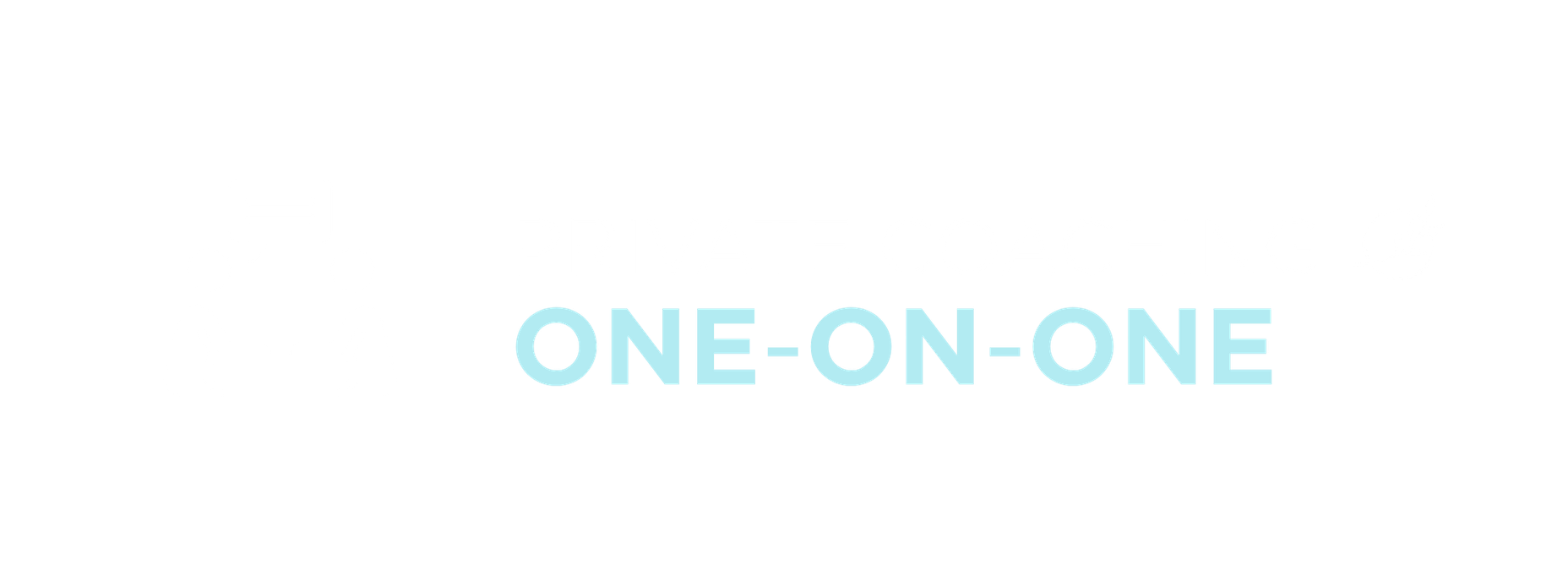 Logo for private coaching one-on-one with a graphic of two people sitting at a table with a speech bubble above them, and a small tree icon in the corner.