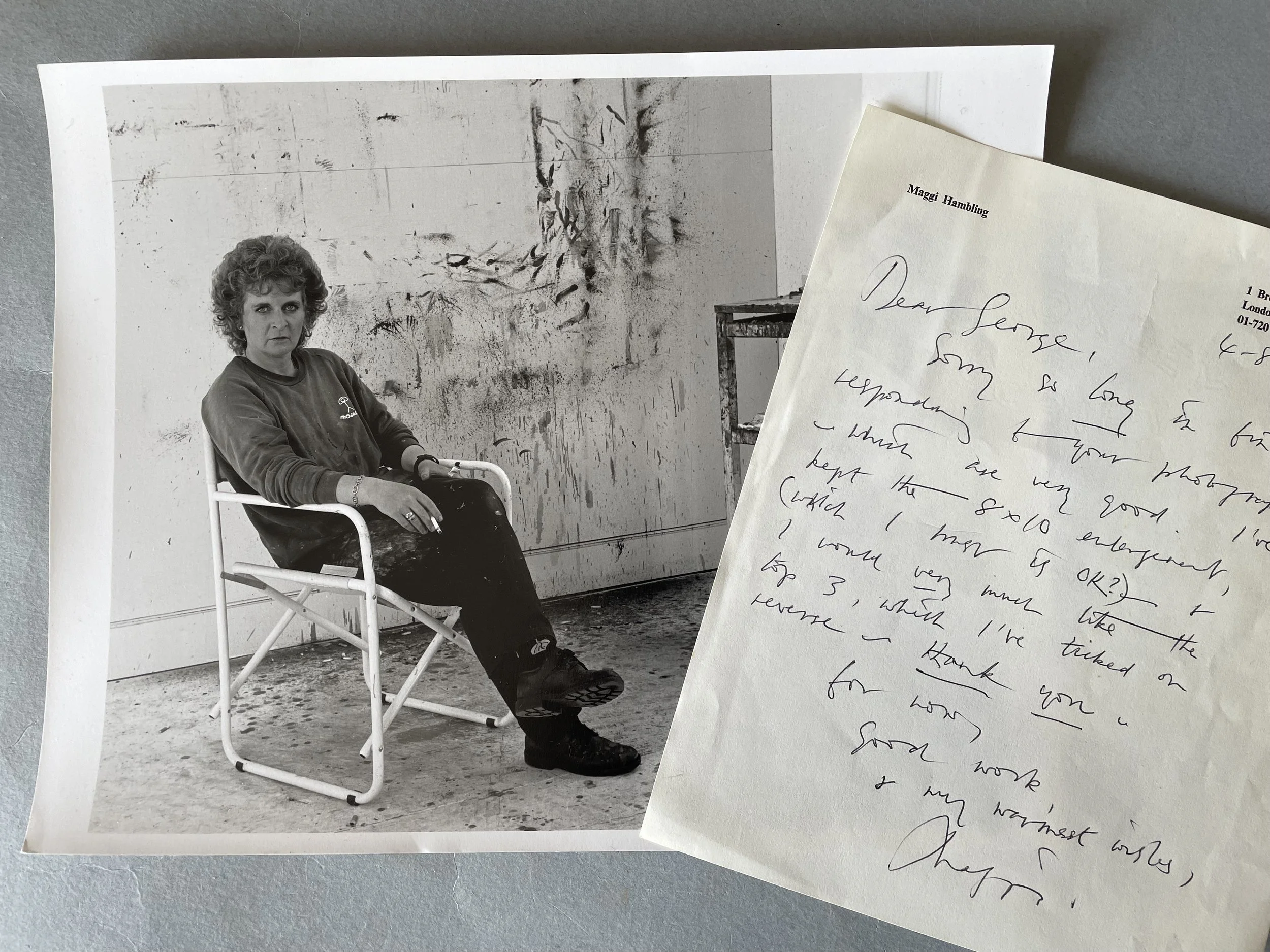 Photograph of the artist Maggi Hambling by composer and photographer, George Newson