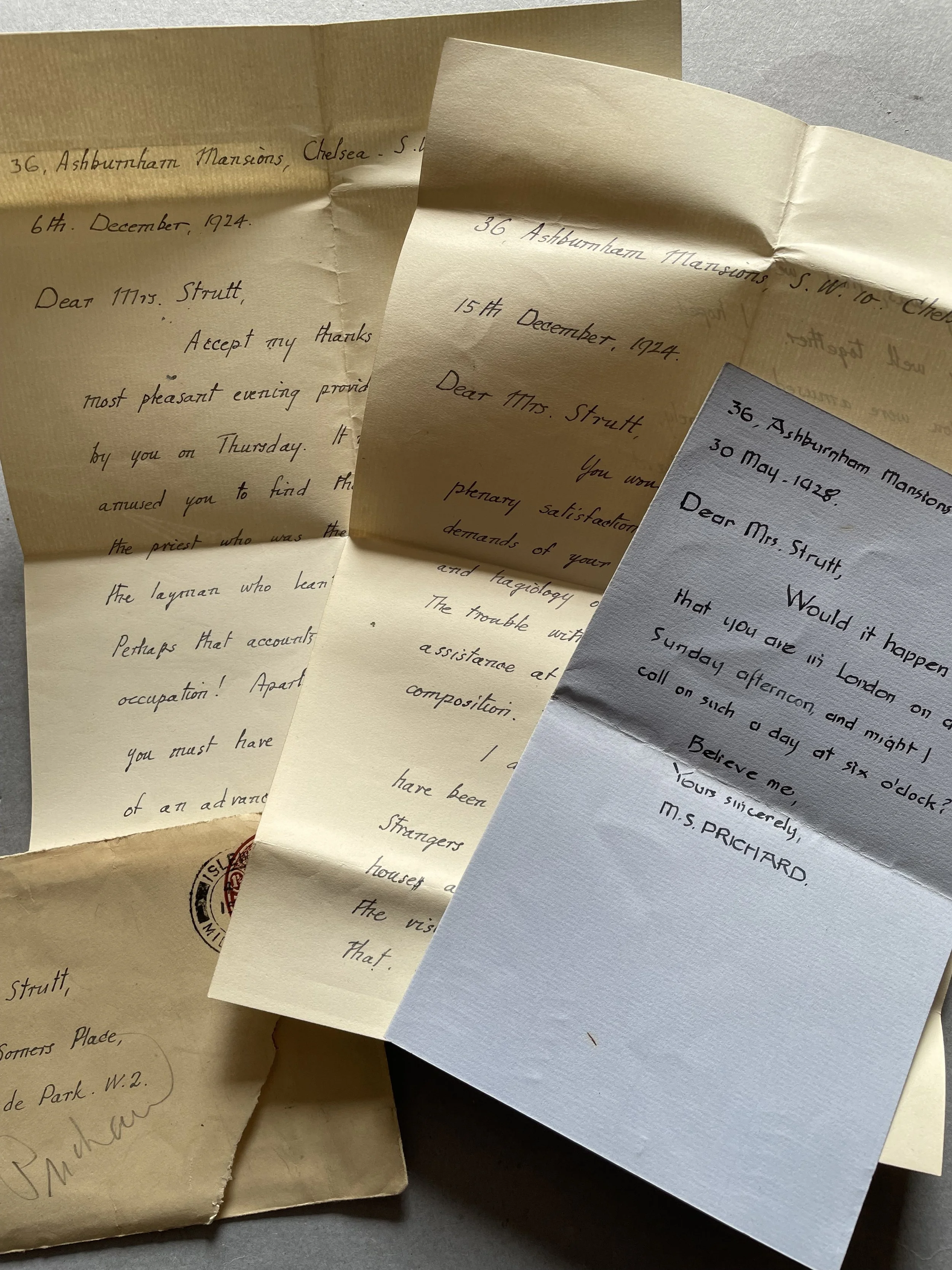letters from the art critic, Matthew Stewart Prichard