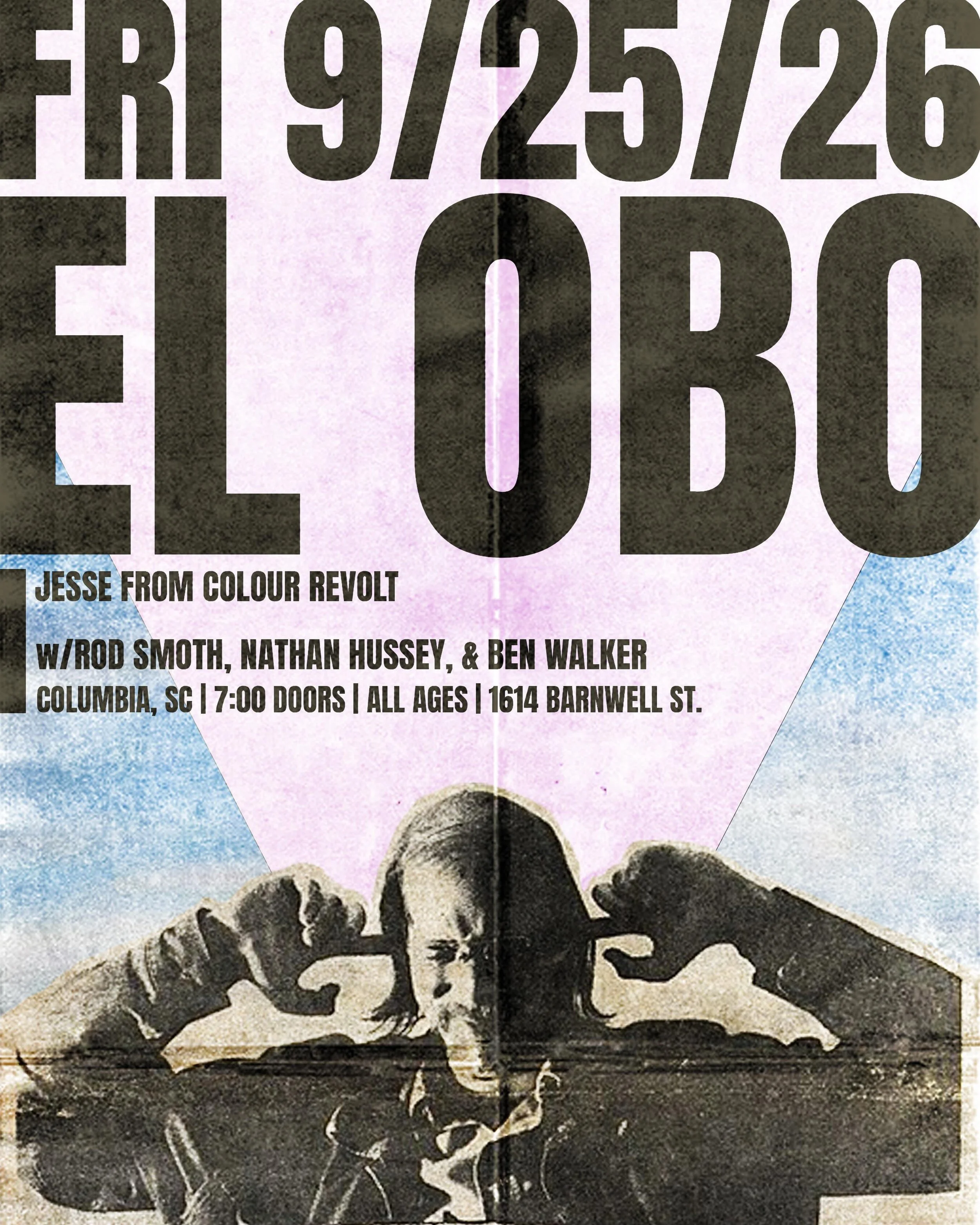 @el_obo is playing with friends @rodsmoth @mnhussey &amp; @reallybenwalker on the 25th @ 1614 Barnwwll St in Columbia, SC. We have reason to believe this will be a banger show. Your curiosity may yield a satisfactory result should you decide to invol
