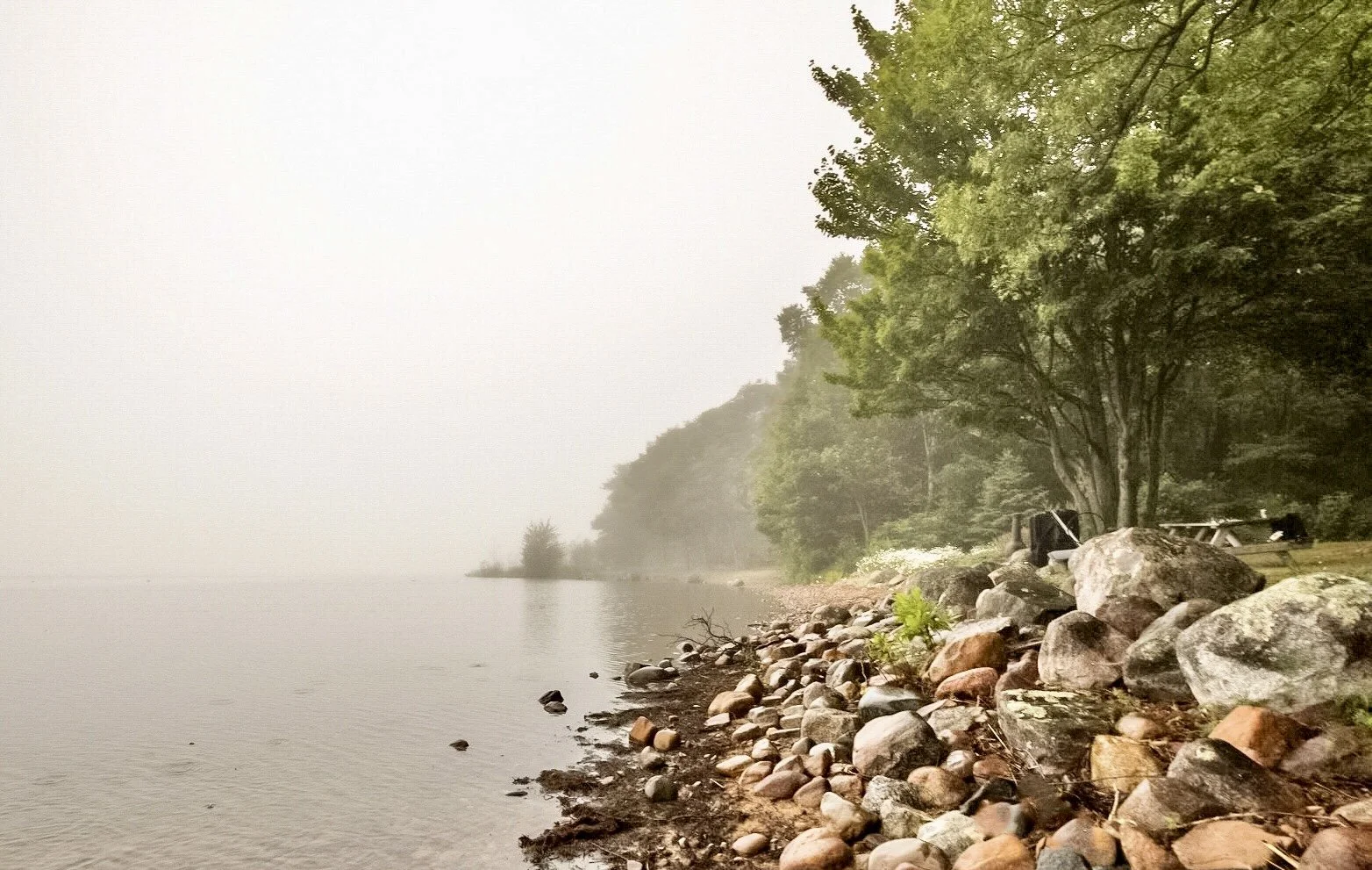 Sugar Island, MI (Upper Peninsula) St. Marys River Fog 48