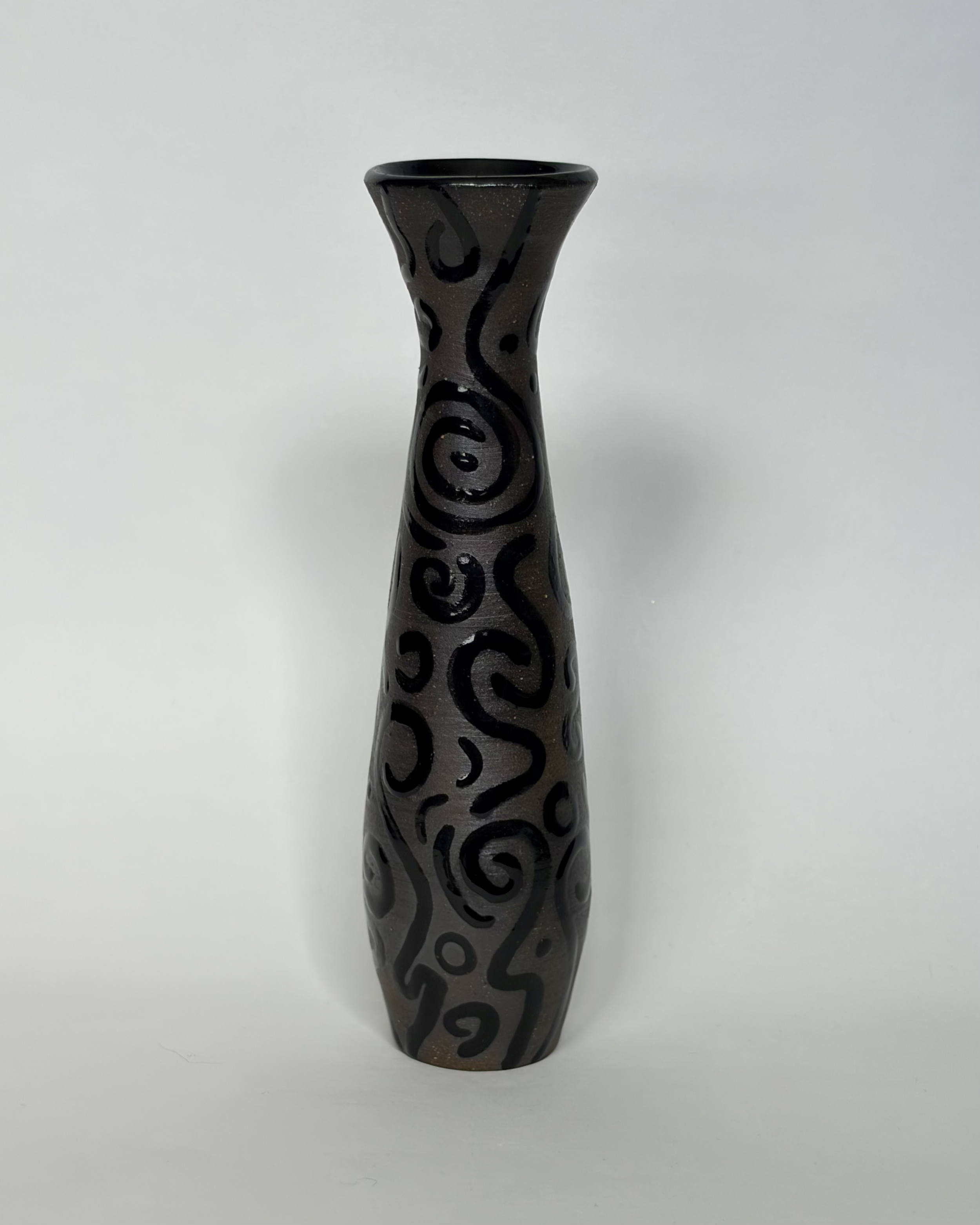 Swirly Black Vase