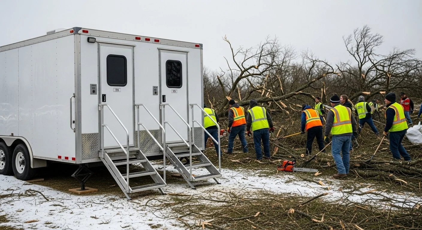 Emergency response restroom trailer rentals Central PA