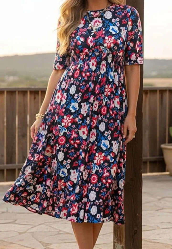 Floral Breeze A-Line Dress