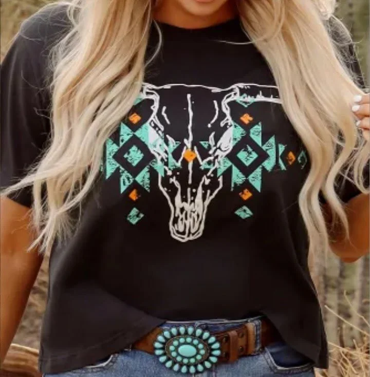 Wild West Cow Skull T-Shirt