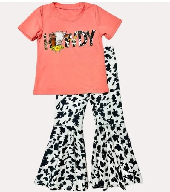 Cow Print 'Howdy' Set
