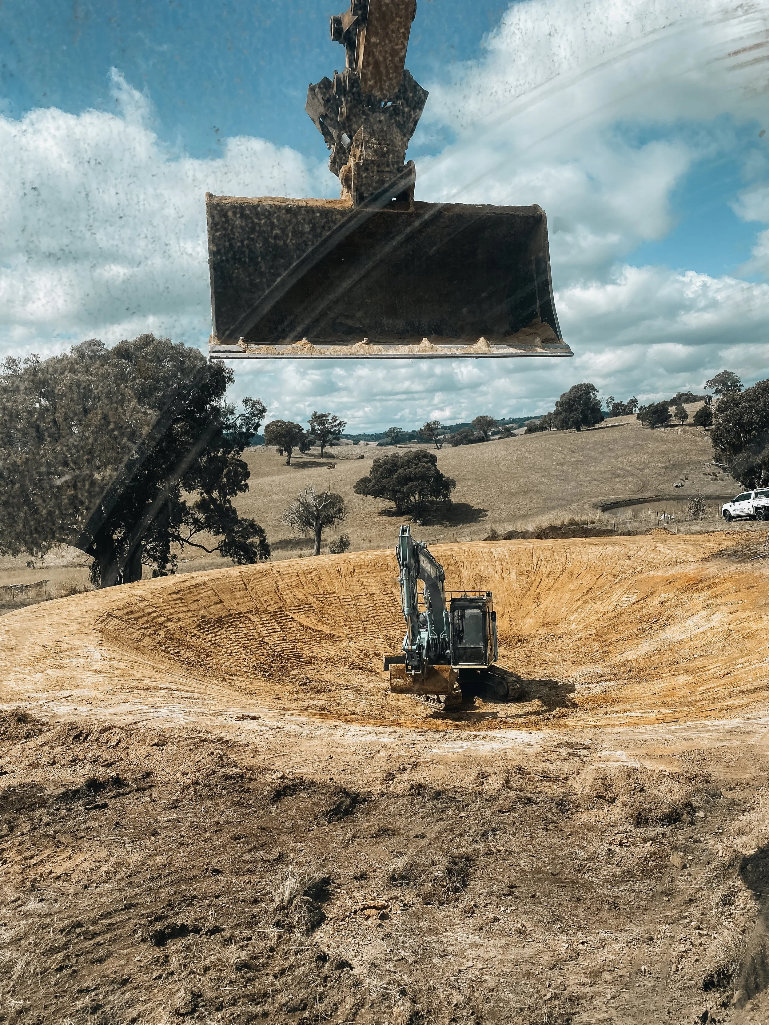 DTE Land Management team working on a construction site in a rural Central Victoria