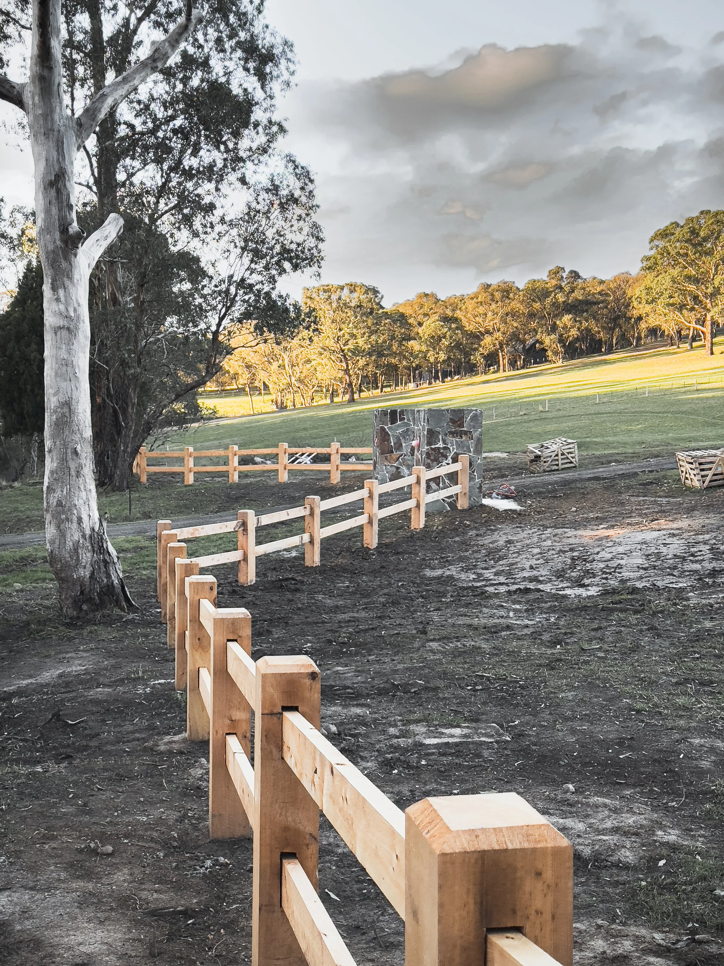 DTE Land Management team fencing installation on rural property Central Victoria