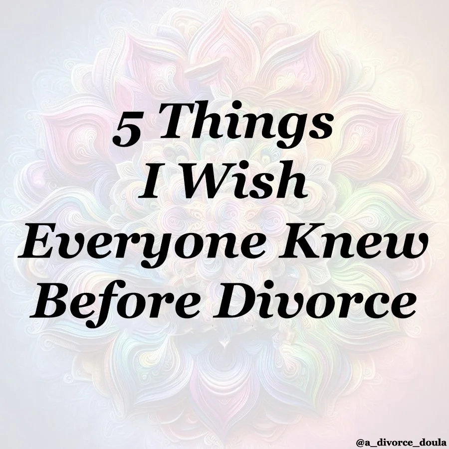 𝗙𝗶𝘃𝗲 𝘁𝗵𝗶𝗻𝗴𝘀.

Five things I wish someone had told me before I walked into family court.

Five things that would've saved me time, energy, and money.

Not because divorce is easy.

But because it's easier when you understand what you're walk