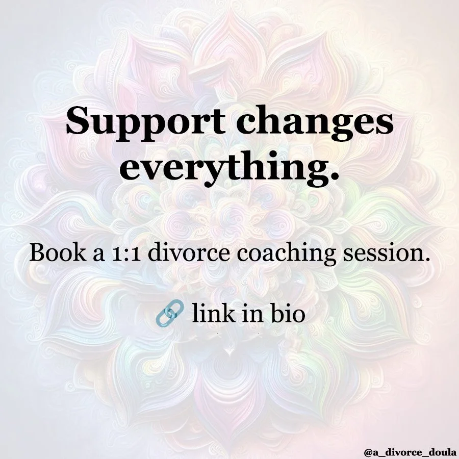 💜 𝗦𝘂𝗽𝗽𝗼𝗿𝘁 𝗰𝗵𝗮𝗻𝗴𝗲𝘀 𝗲𝘃𝗲𝗿𝘆𝘁𝗵𝗶𝗻𝗴.

Divorce can feel overwhelming.

One decision after another.

Endless paperwork.

Difficult conversations.

Sleepless nights.

You don't have to carry all of it by yourself.

Whether you're prepa