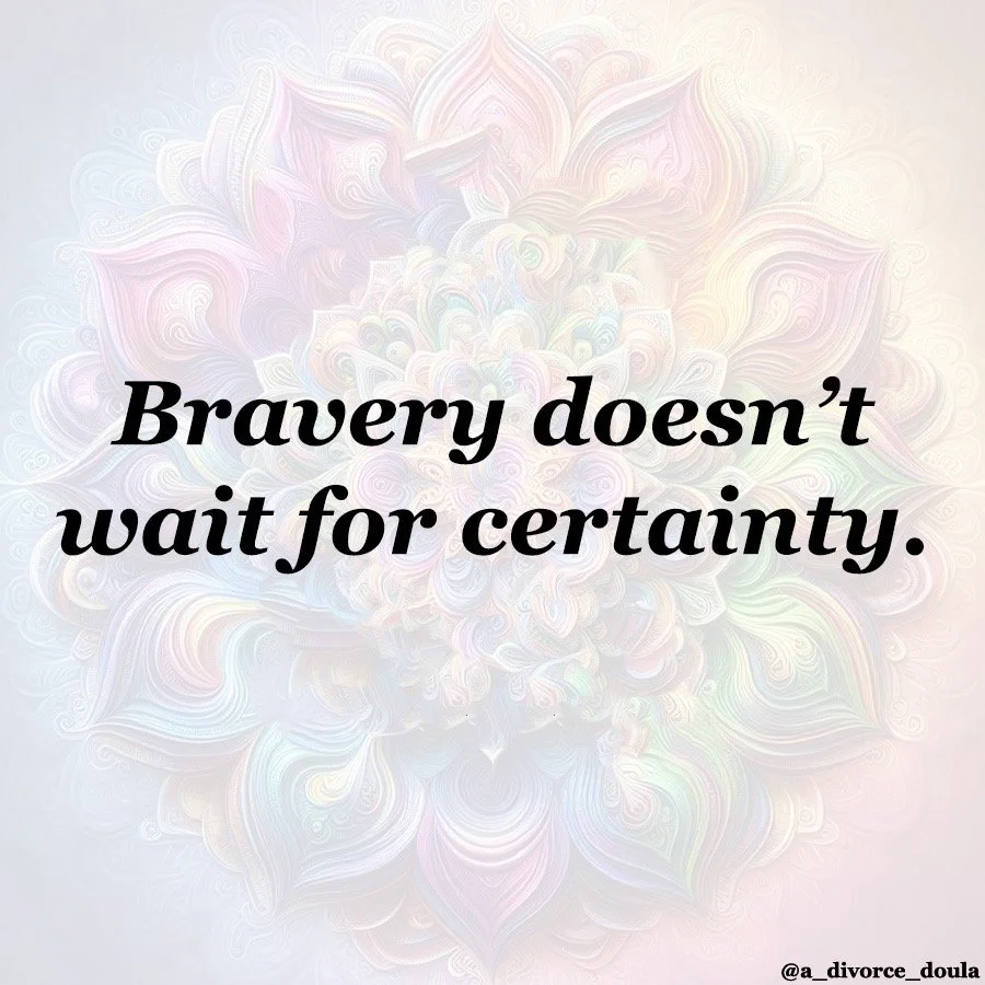✨ 𝗕𝗥𝗔𝗩𝗘𝗥𝗬 𝗗𝗢𝗘𝗦𝗡&rsquo;𝗧 𝗪𝗔𝗜𝗧 𝗙𝗢𝗥 𝗖𝗘𝗥𝗧𝗔𝗜𝗡𝗧𝗬.
⠀
Sometimes we think courage will arrive when we finally know.
When we know we&rsquo;re making the right decision.
When we know what happens next.
When we know we&rsquo;ll be ok