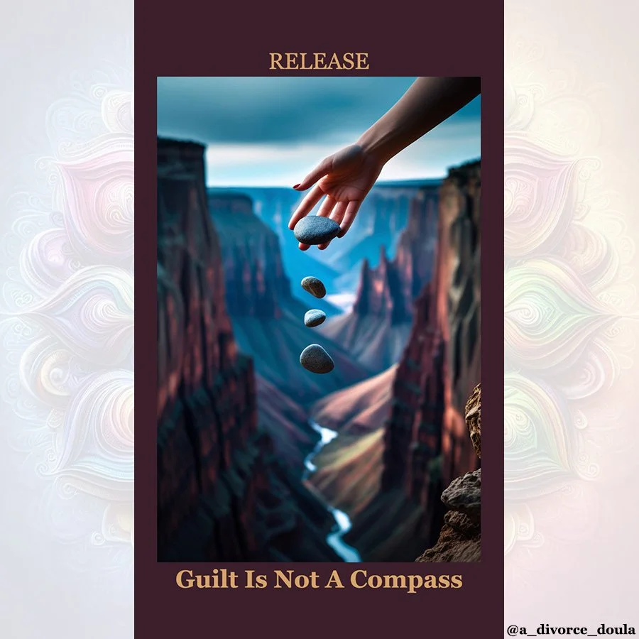 ✨ 𝗚𝗨𝗜𝗟𝗧 𝗜𝗦 𝗡𝗢𝗧 𝗔 𝗖𝗢𝗠𝗣𝗔𝗦𝗦 ✨

How often have you made a decision out of guilt rather than because it felt right?

Sometimes guilt is a signal that we've caused harm. But sometimes it's simply the discomfort of setting boundaries, disa