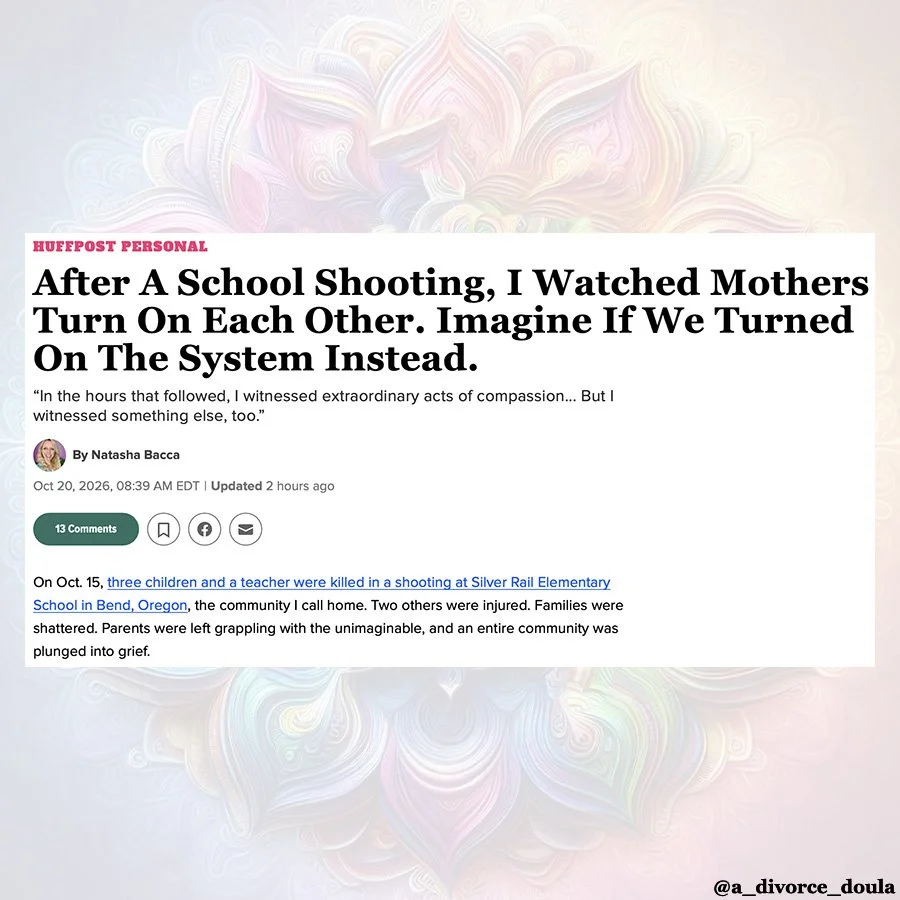 𝗠𝘆 𝗳𝗶𝗿𝘀𝘁 𝗮𝗿𝘁𝗶𝗰𝗹𝗲 𝗶𝗻 𝗛𝘂𝗳𝗳𝗣𝗼𝘀𝘁 𝗶𝘀 𝗹𝗶𝘃𝗲. ❤️

Last week, tragedy struck our community here in Bend, Oregon.

In the aftermath, I witnessed extraordinary compassion, but also something that troubled me deeply: women turning t