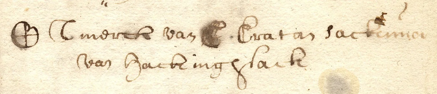 Chief Oratam's mark (signature) on the Staten Island deed