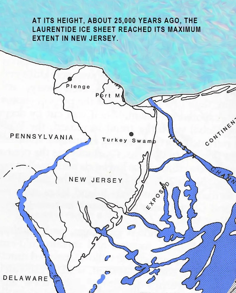 New Jersey Ice Age. Laurentide Ice Sheet. NJ 25,000 years ago.