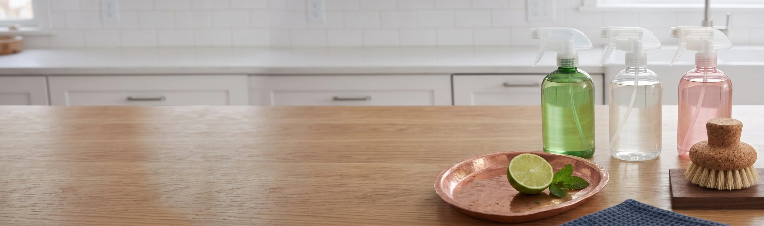 Countertop with Natural Cleaning Products