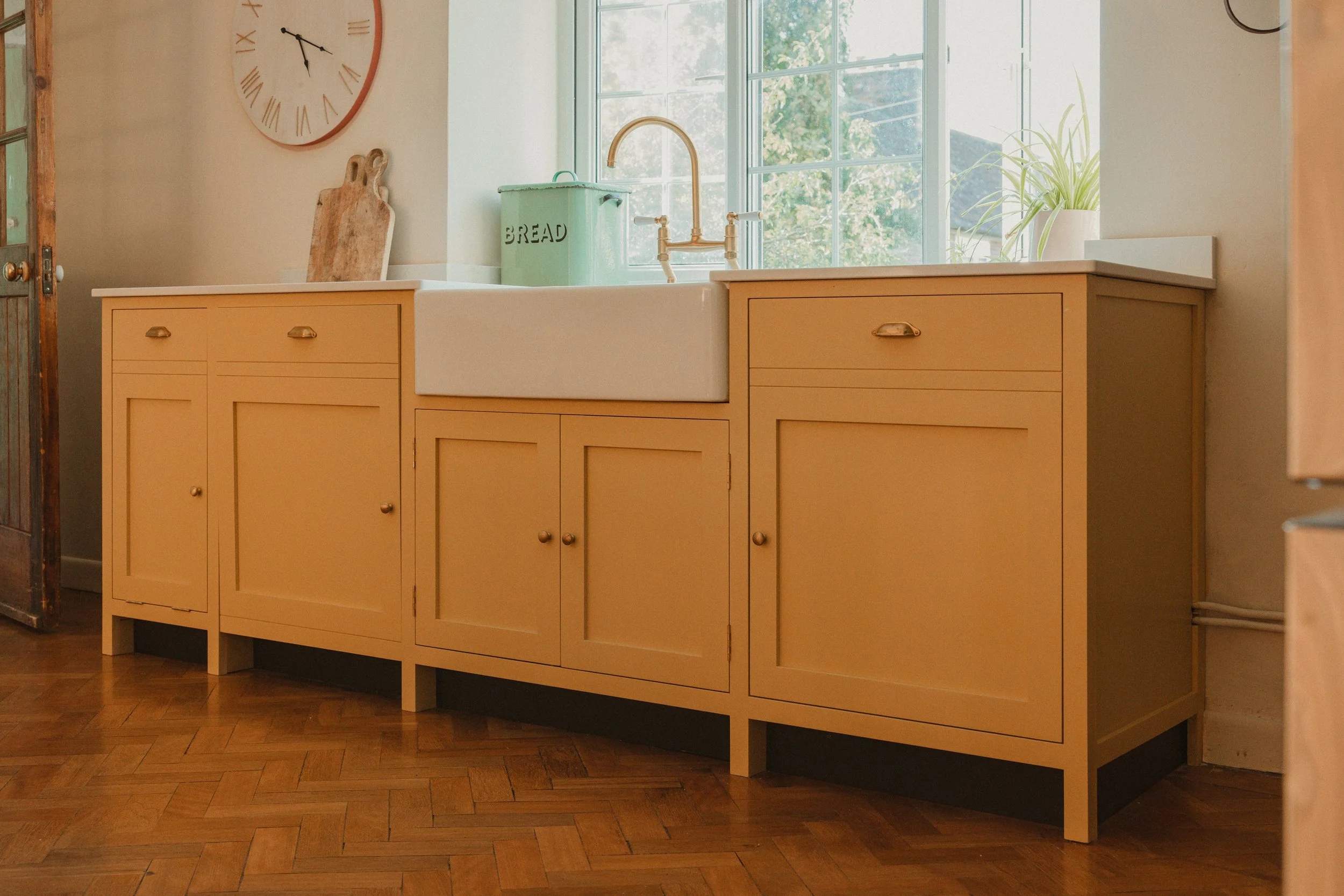 Bespoke shaker kitchen double Belfast sink