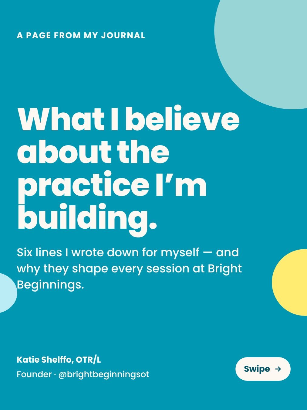 I don&rsquo;t usually share my journal. But this page describes the why behind the work we do at Bright Beginnings. 💛

I had the gift of time and reflection this past weekend with @theunlockedowner and a room of brilliant, courageous practice owners