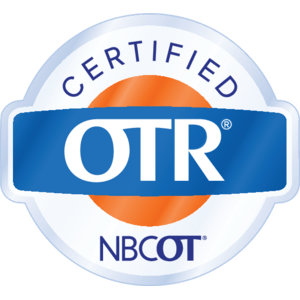 OTR Certified badge with NBCOT logo in a circular design, NBCOT certified occupational therapist in Dallas, TX