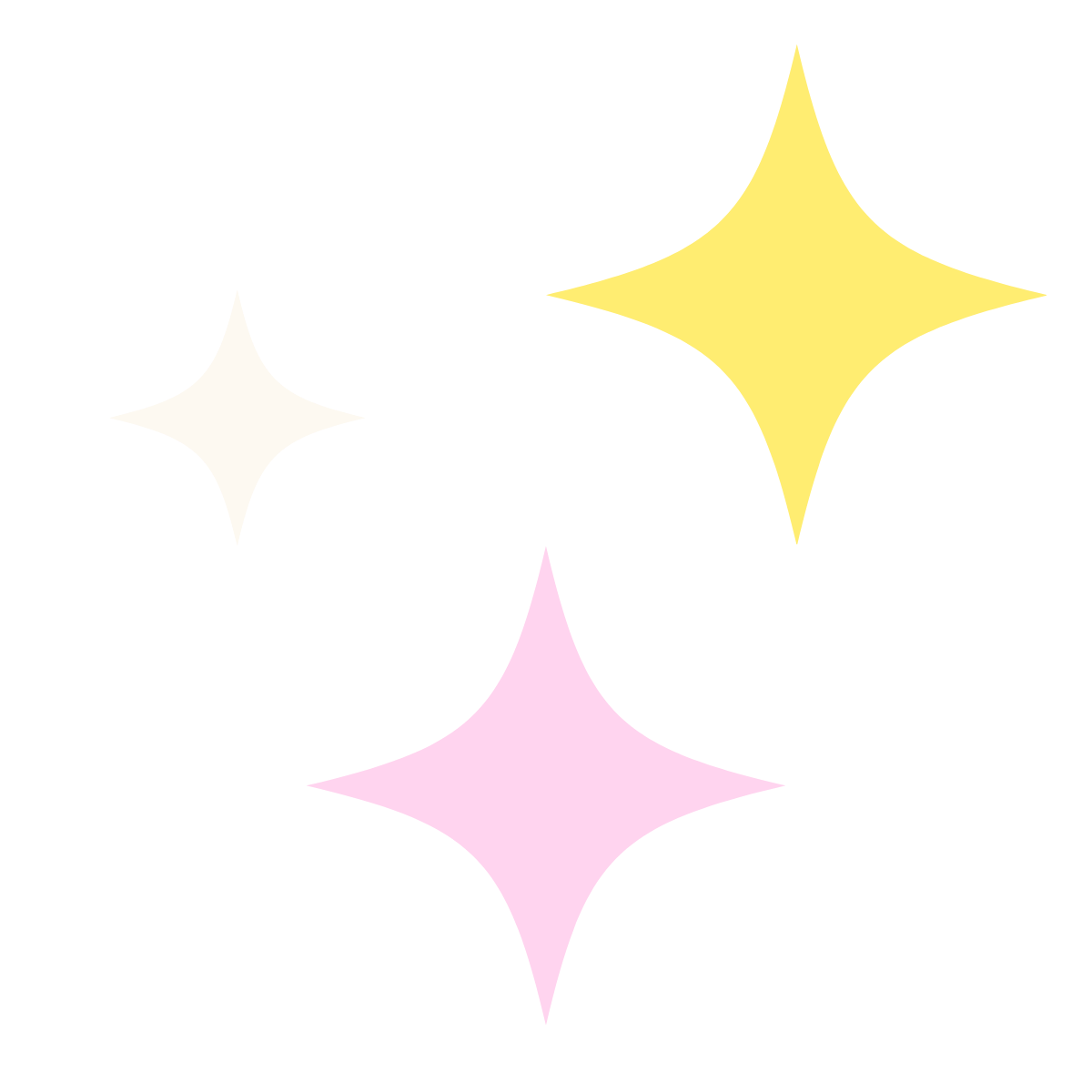Colorful sparkle shapes with a yellow, pink, white, and gold sparkle on a black background, graphic for Bright Beginnings Occupational Therapy and Wellness