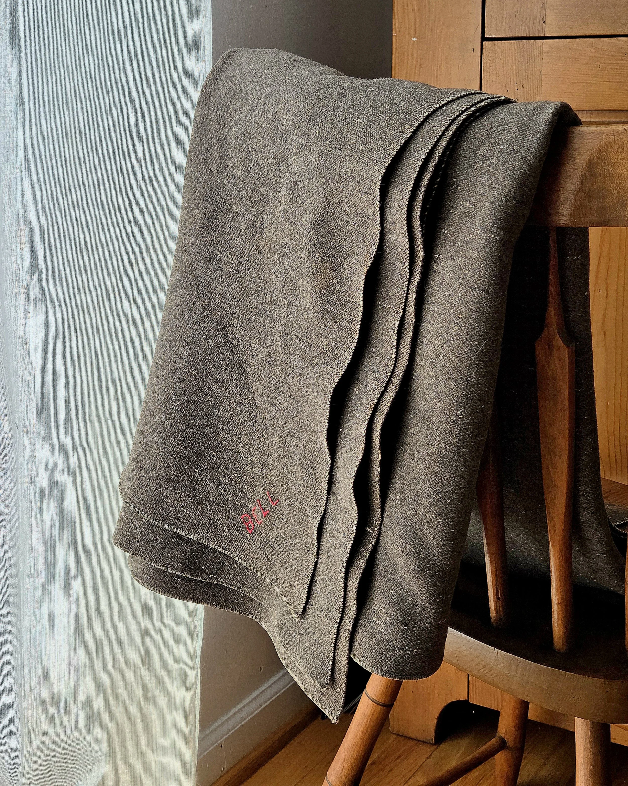 Heavy Wool Camping Blanket | WWII Era Throw